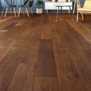 CHENE MASSIF VERNI ARMAGNAC MAT RUSTIQUE 130x14x300 A 1800mm - 4 CHANFREINS - Certifié PEFC 100%