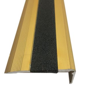 Nez de marche alu dore bande noire visser 113X52X30mm