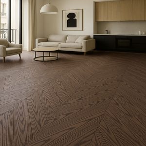 POINT DE HONGRIE 60&deg; BAMBOU MASSIF VERNI CHENE GRIS ARDOISE GO-4 100X15X650mm