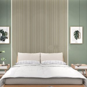 PANNEAU ACOUSTIQUE DECORATIF MURAL DU SILENCE EN MDF PET FINITION IVOIRE SUR FOND NOIR - DINACHOC - 520X18X2400mm